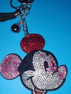 New! Rhinestone Mickey Mouse Keychain